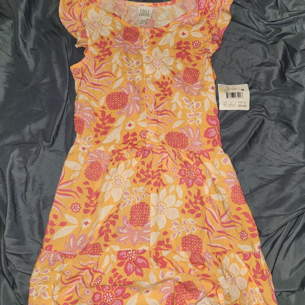 Falls Creek Kids Dress in Pink and Orange Floral